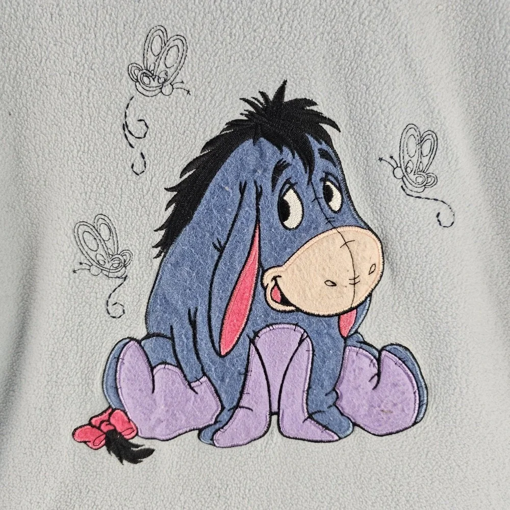 Vintage 90s Disney Winnie The Pooh Eeyore Butterflys Embroidered Sz M Y2K
